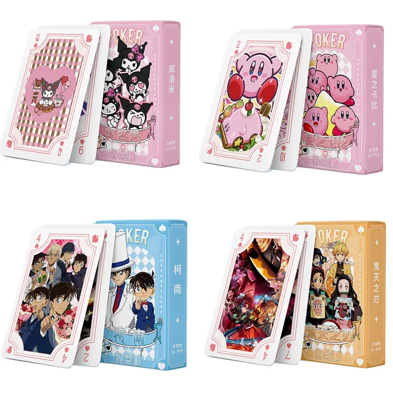 

Kawaii Sanrios Poker Card Cute Kuromi Kribys Demond Slayers Cartoon Entertainment Card Toys for Boys Gifts