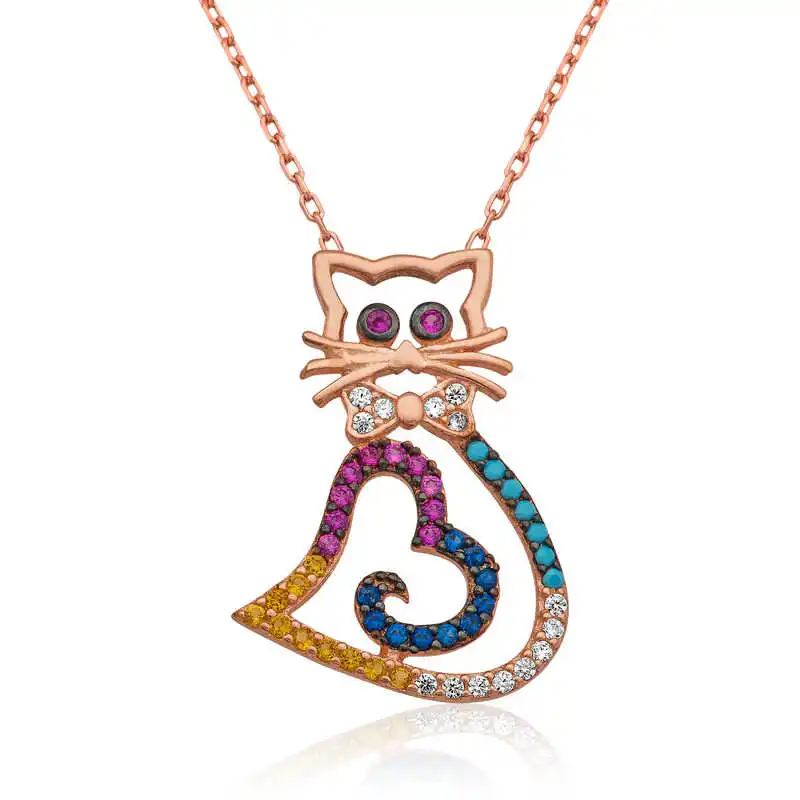 

Tevuli 925 Sterling Silver Heart Cat Necklace