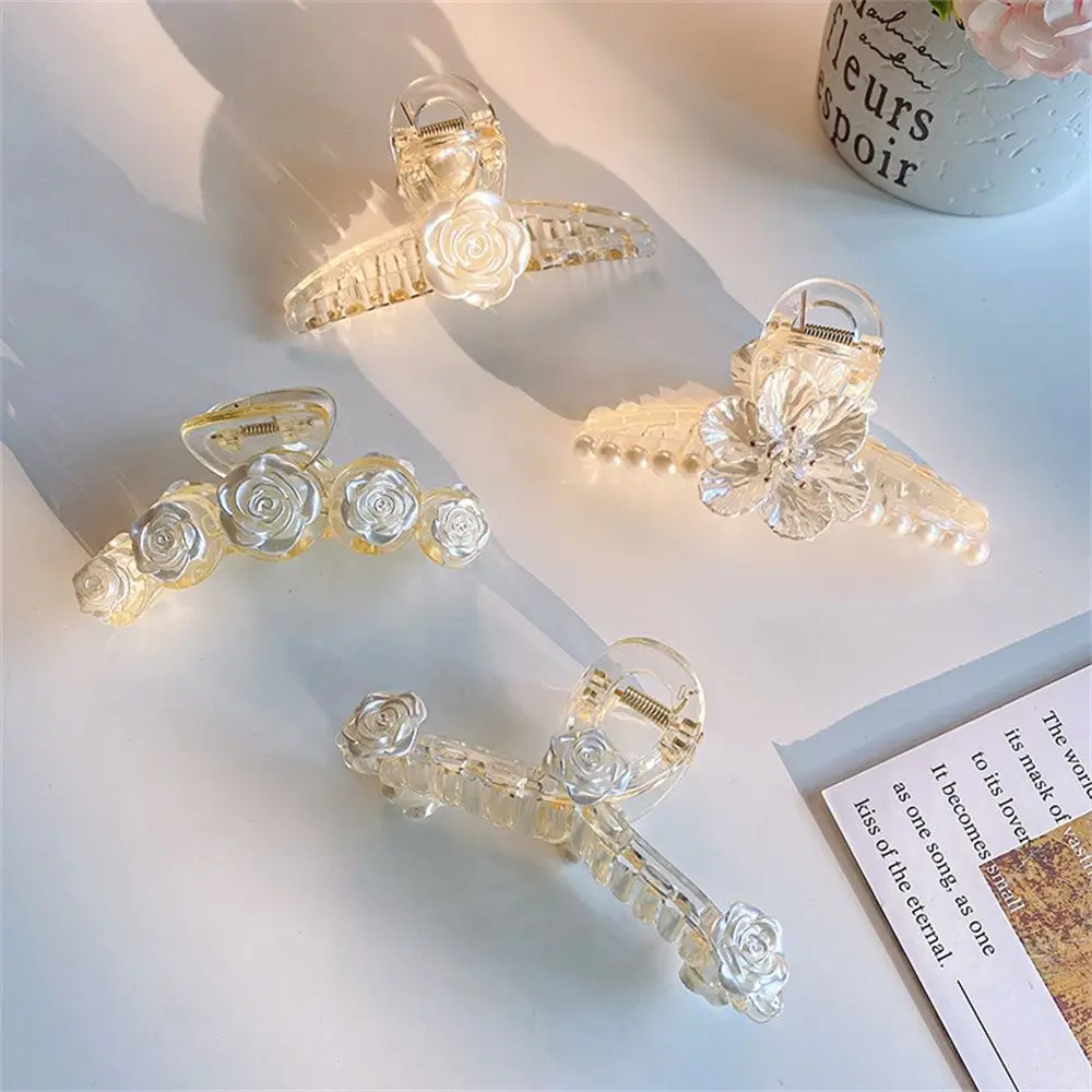 

Women Girls Elegant Rhinestone Hairgrip Pearl Barrette Hair Claw Hollow Out Barrettes Headband Hairpin Hair Jaw Clips