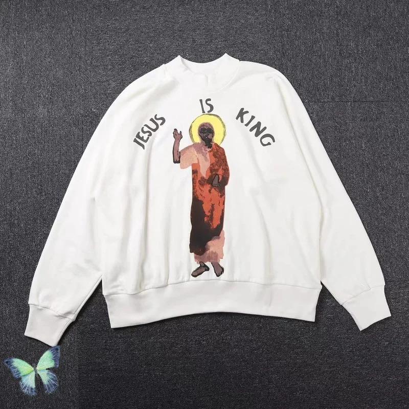 

2022 Stock Oversize Kanye Jesus Is King Men Women High Quality Pullover Sweatshirts