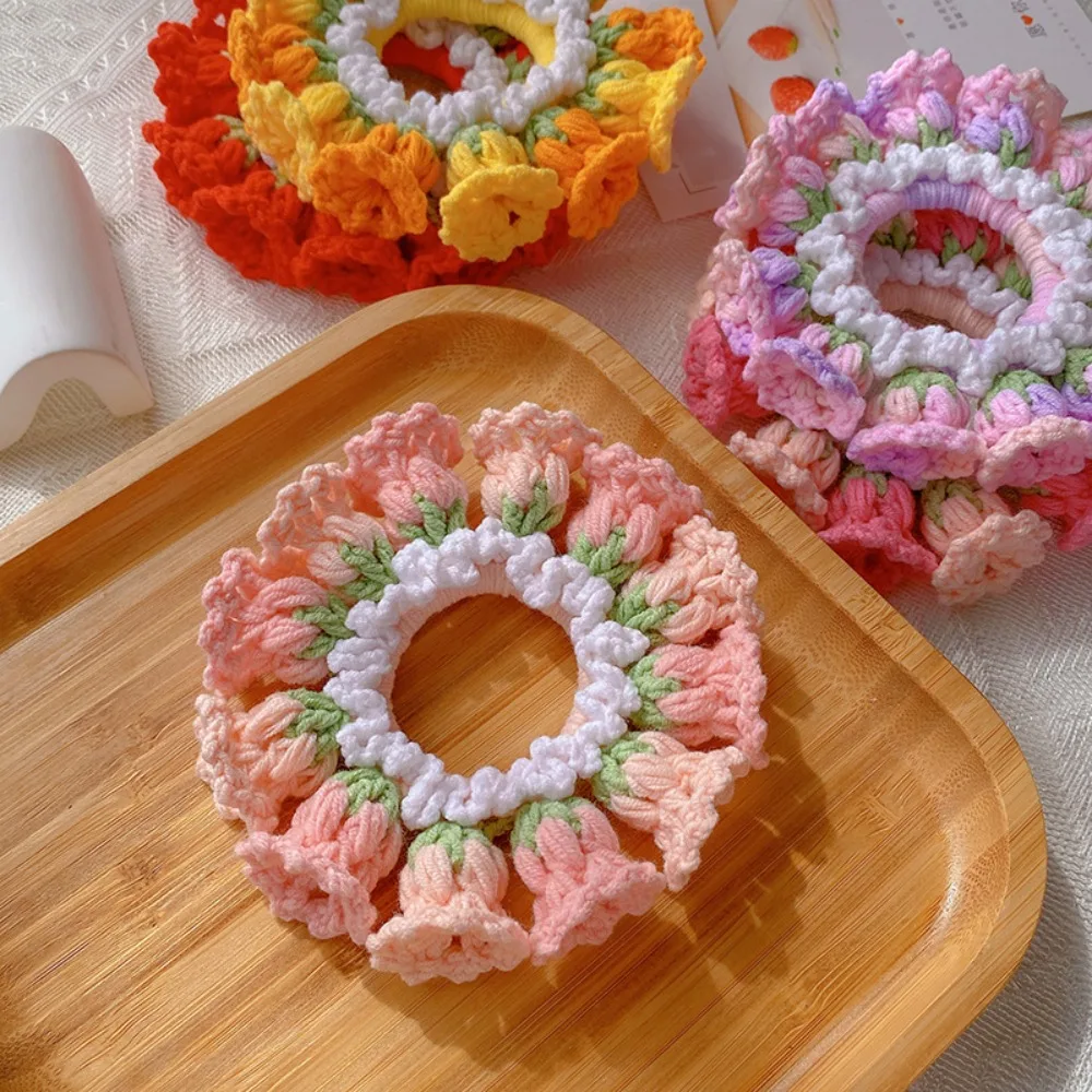 Модные резинки для волос Flores Convallariae с цветком эластичные красочные вязаные