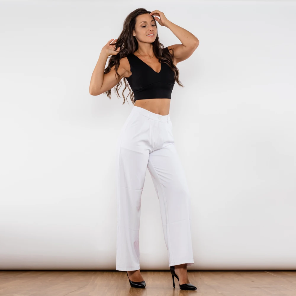 Shascullfites Melody White Baggy Pants Loose Wide Leg Pants Women Elegant Straight Long Trousers Casual Pants