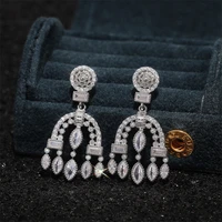 earrings 2021 trend baroque word style sparkling pendant zircon ms earrings light luxury wedding bride earrings