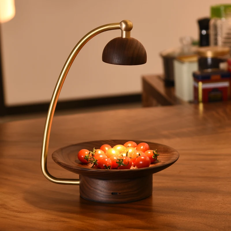 

Приглушаемая лампа для спальни, освещение в спальне, прикосновение из ореха, приглушаемая Фруктовая тарелка, декоративная лампа для обеден...