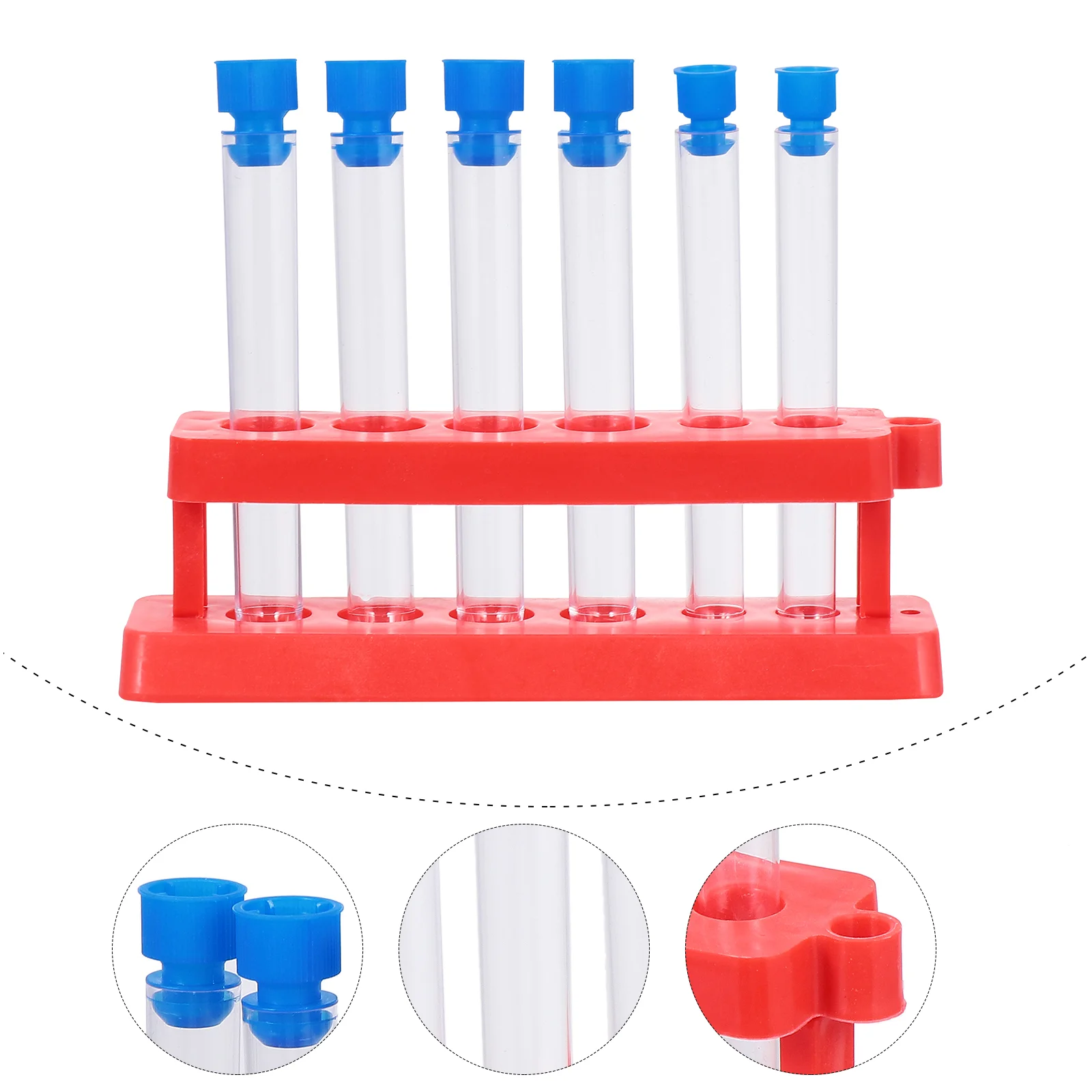 

3 Sets Liquid Measuring Cup Test Tube Rack Scientific Tubes Holder Organizer Cover Empty Experiment Storage Teaching
