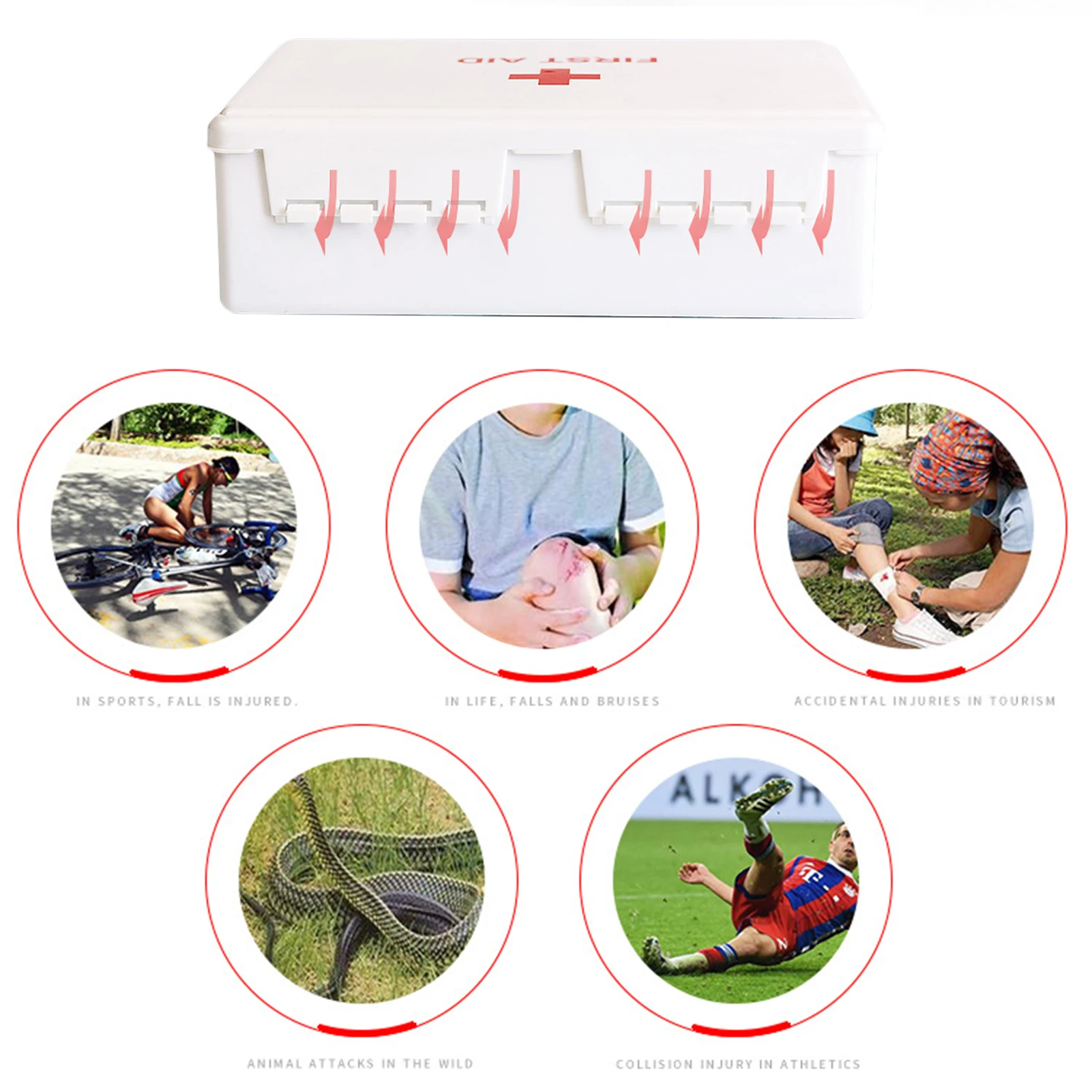 

First Aid Kit Emergency Kit Medicine Box Organizer Emergency Care Survival Case For Car School Camping Hiking Office Home