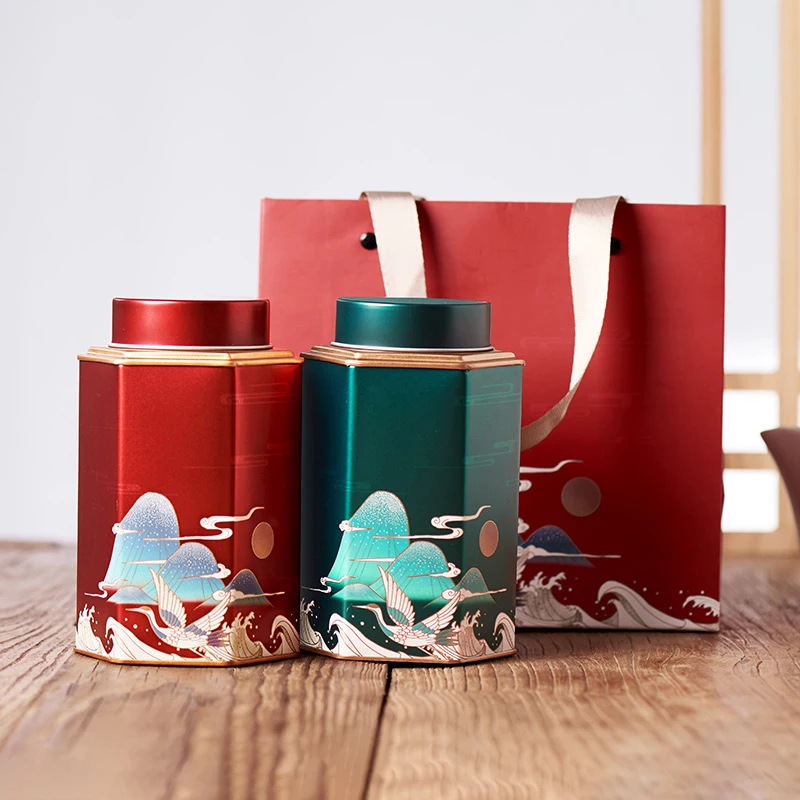 

Изысканная жестяная чайная коробка, банки для конфет с внутренними крышками и высококлассные подарочные пакеты, подходящие для чая, конфет,...