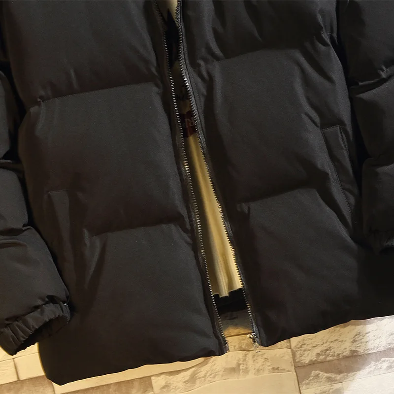 Winter New Men's Outwear Fashion Zipper Baseball Shirt Cotton Shirt Japanese Harajuku Short Thickened Cotton Shirt Handsome