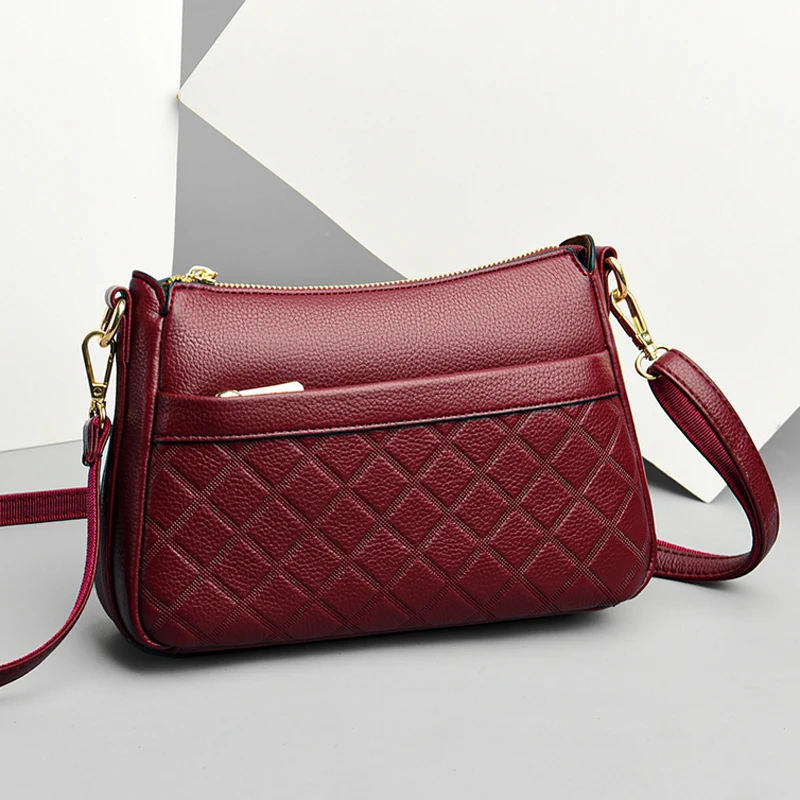 

Diamond Lattice Shoulder Bags Women High Quality Leather Brossbody Bag Luxury Brand Purses and Handbags 2022 Fashion sac a main