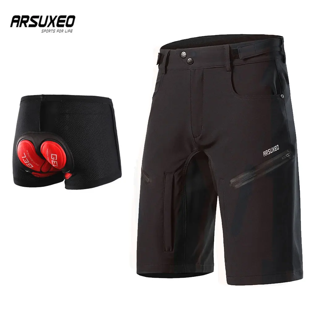 

Шорты ARSUXEO мужские велосипедные с несколькими карманами, свободные дышащие, для горных велосипедов, занятий спортом на открытом воздухе, дл...