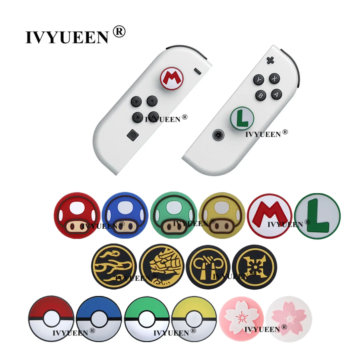 

4 шт., аналоговые стики IVYUEEN для Nintendo Switch OLED / Lite Joy Con