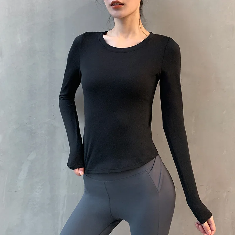 Yoga Crop Tops Long-sleeved Tight-fitting Beautiful Back Fitness Clothing Women's Quick-drying Sportswear Female Gym Shirts |