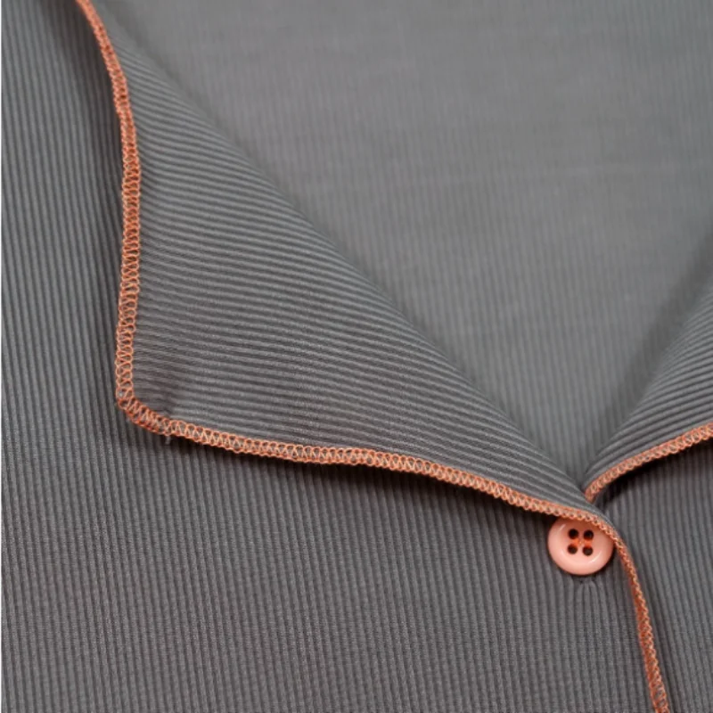 QWEEK Women's Pajamas Summer Sleepwear Cardigan Suits with Shorts Basic&Casual Turn Down Collar 2 Pieces Loungewear