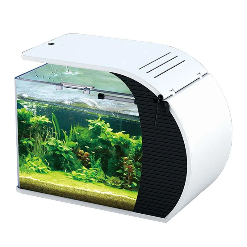 

Hot bending aquarium arc, small fish tank with filter pump and LED lamp, desktop aquarium.