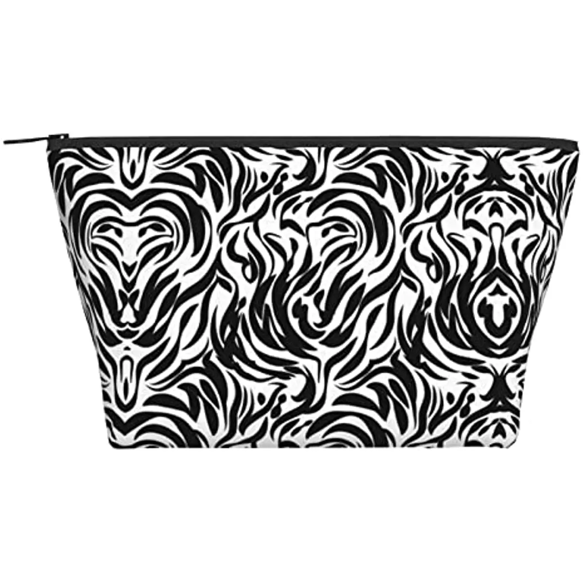

Abstract Zebra Skin Polyester Daily Storage Bag Makeup Bag Trapezoid Travel Cosmetic Pouch Bag Zipper Organizer