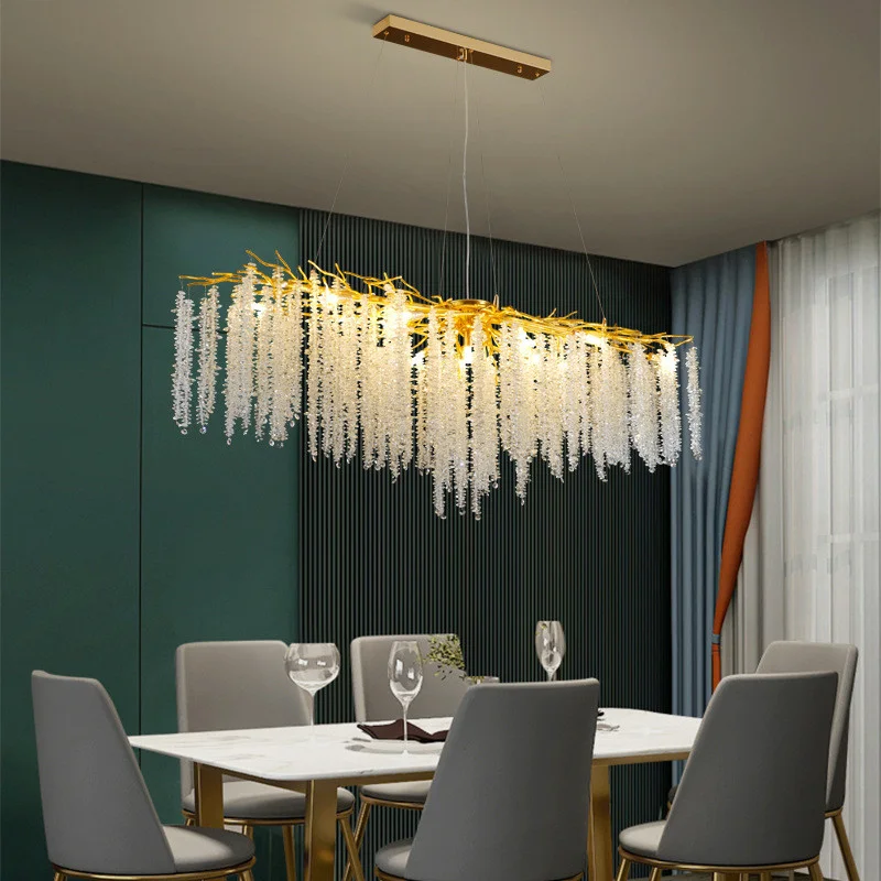 

Люстра Светодиодная в виде ветки, современный потолочный светильник К9 с кристаллами, Подвесная лампа для гостиной, лампа для столовой, декоративное комнатное освещение