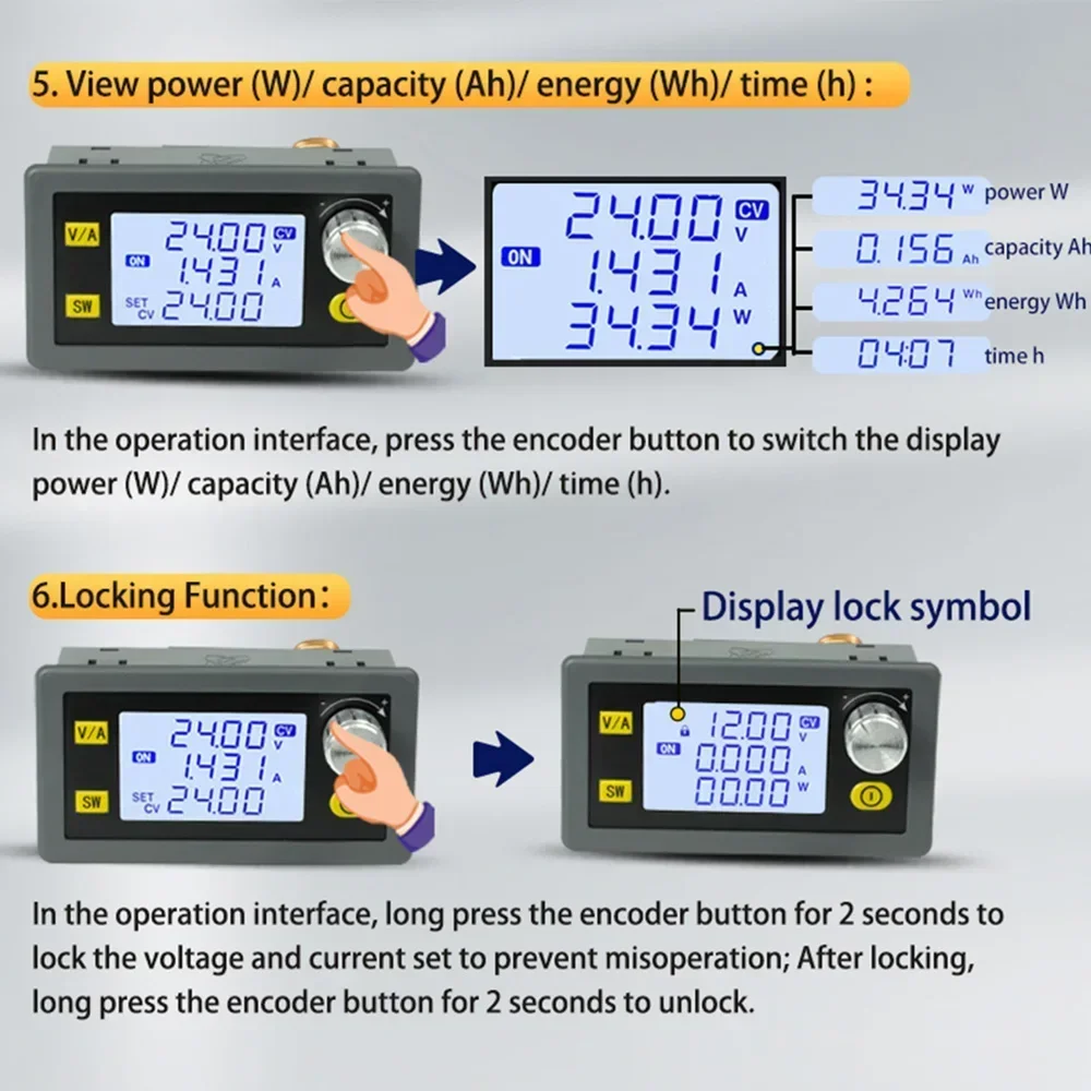 XY5005E DC Понижающий преобразователь постоянного тока Регулятор переменного