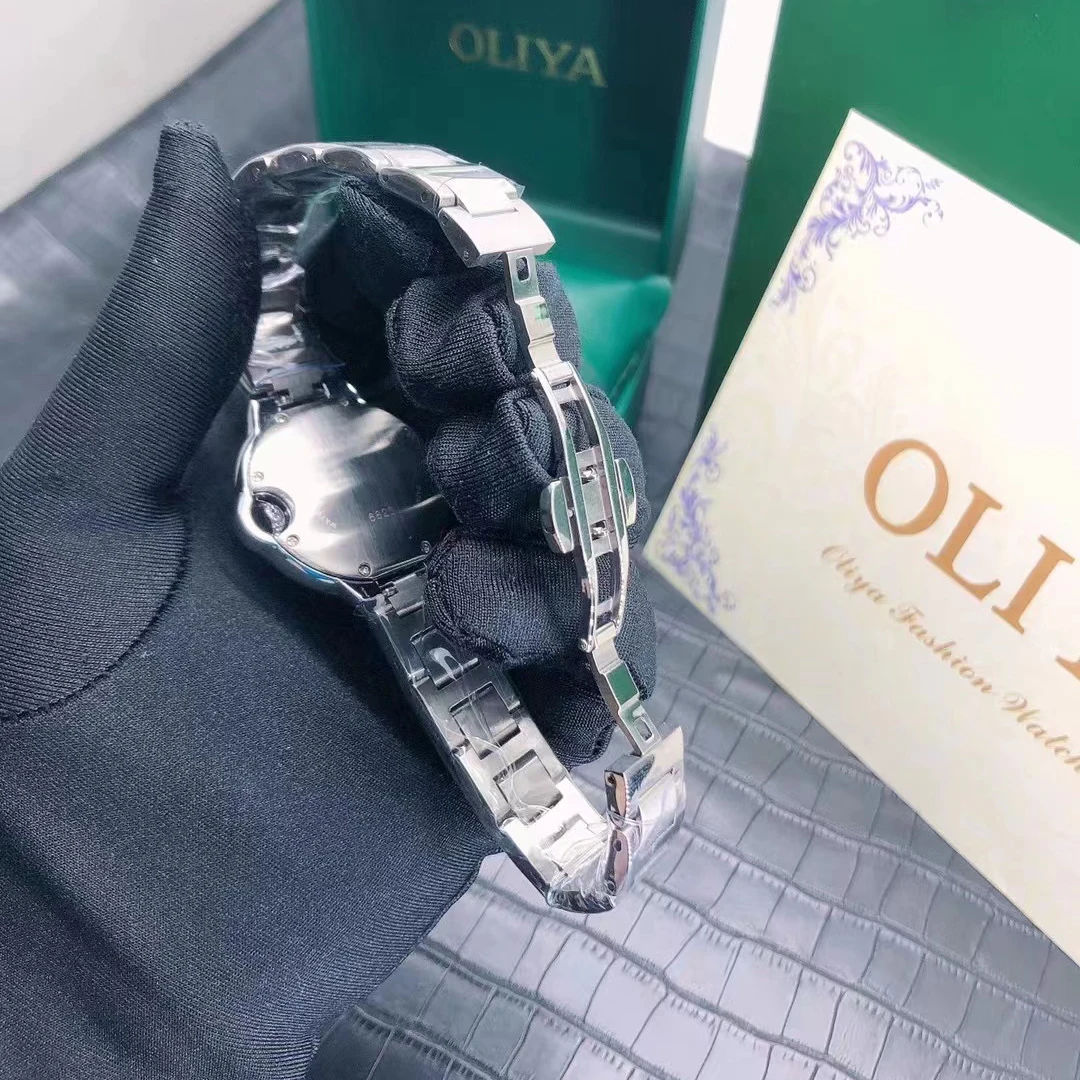 Couple Watch Round Blue Balloon Sapphire Fisheye Calendar Steel Band Folding Buckle LeatherLover gift Men's/Women's Watch