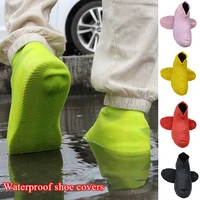 1pair waterproof silicone shoes cover unisex shoes protectors rain boots for outdoor rainy days reusable non slip shose cover