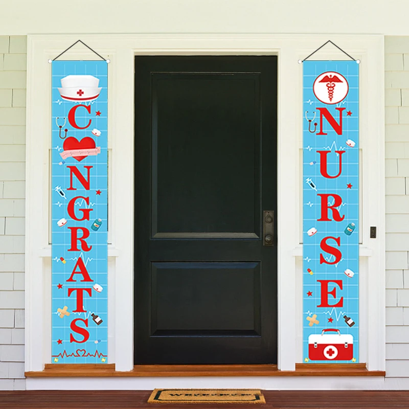 

1pcs Hanging Flag Graduation Decorations 2022 Party Supplies Class of Graduation Porch Sign 2PCS