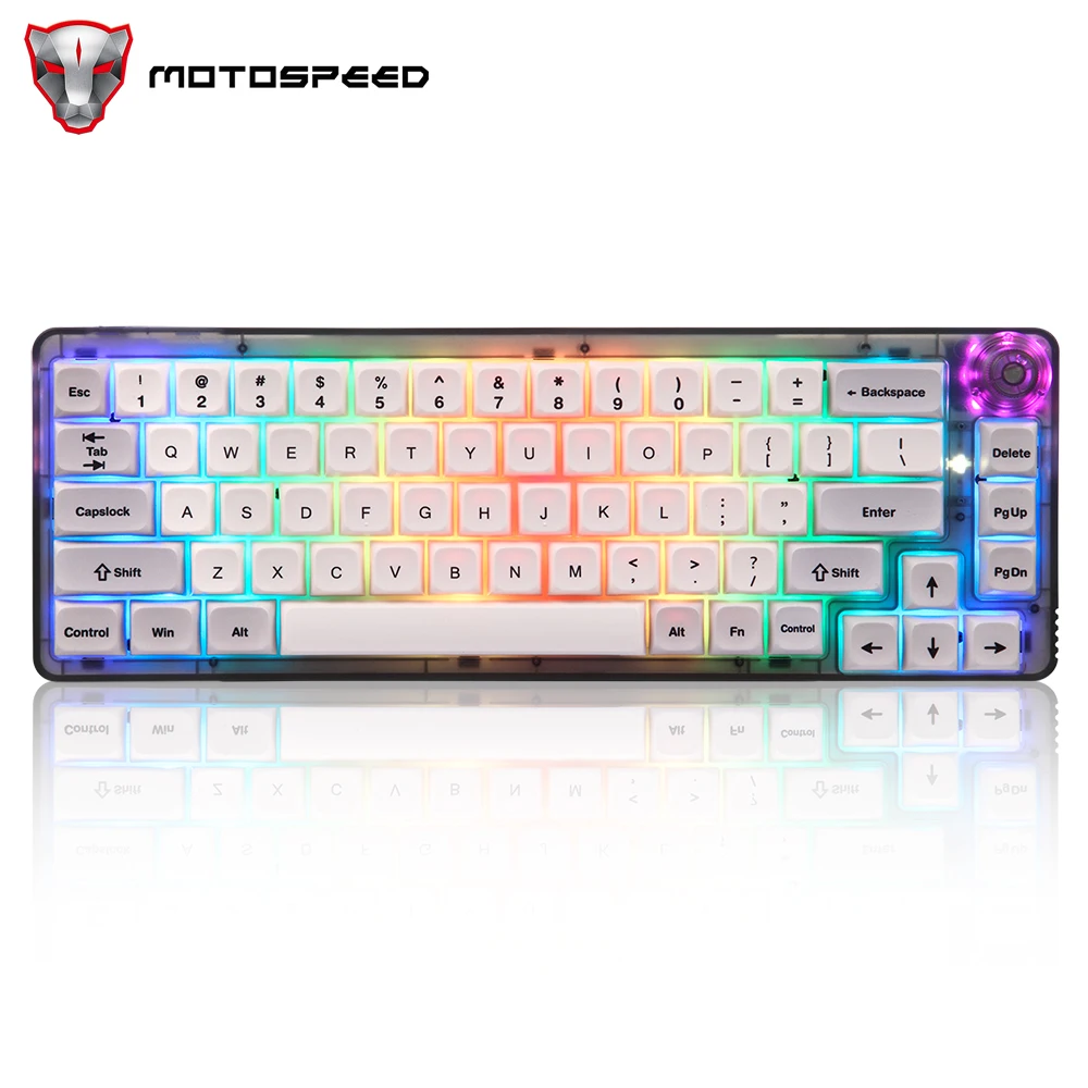 Motospeed CK69 игровая Механическая Проводная клавиатура 67 клавиш RGB подсветка полная