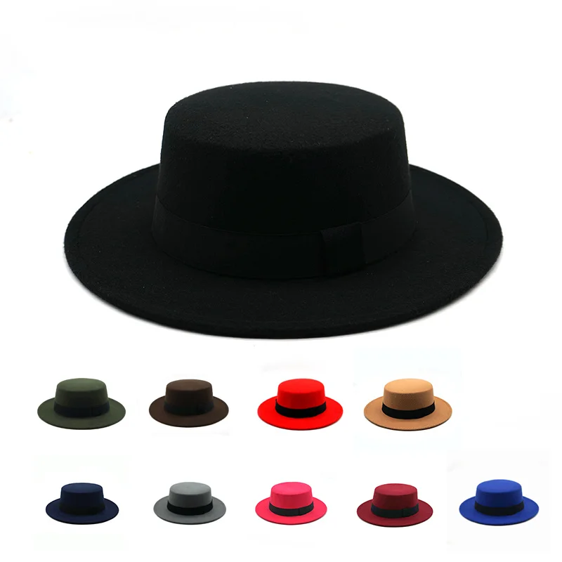 

Winter Autumn Imitation Woolen Women Men Ladies Fedoras Top Jazz European American Round Caps Bowler Hats Feminino Gorra