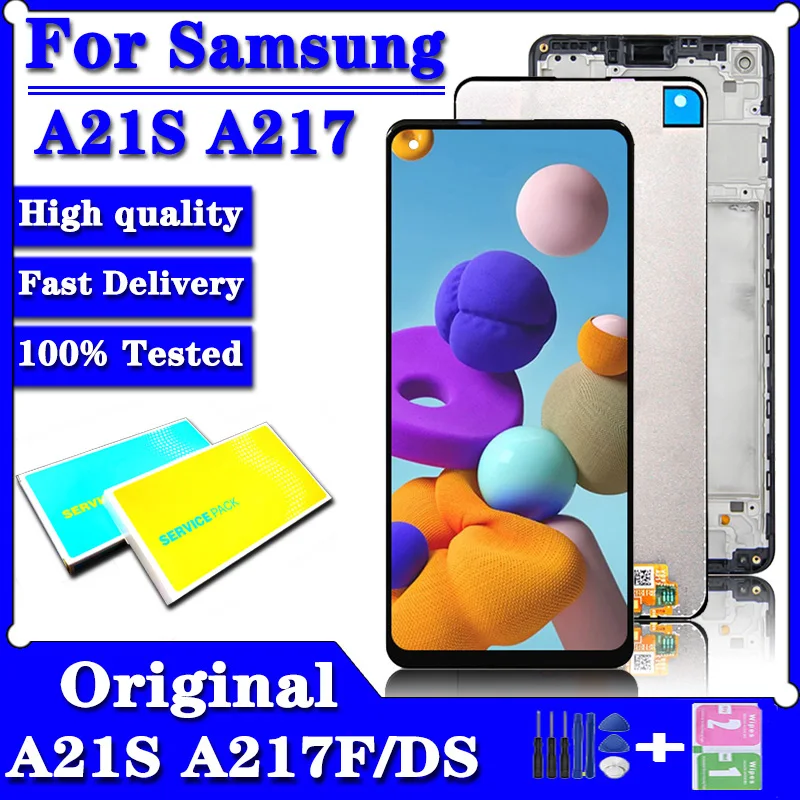 

Новый 6,5 "Оригинальный ЖК-дисплей для Samsung Galaxy A21s A217 ЖК-дисплей с рамкой сенсорный экран дигитайзер с ЖК-дисплеем для Samsung A21s SM-A217F/DS дисплей