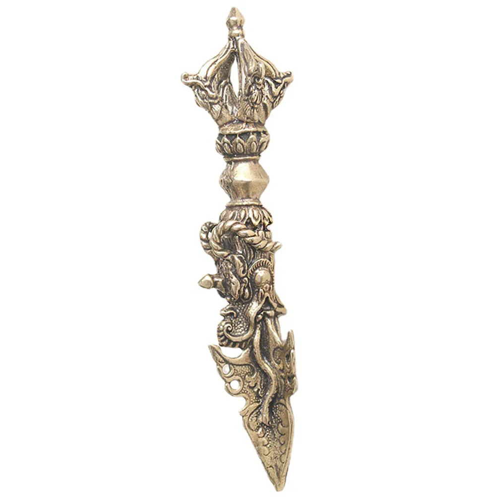 

Brass Vajra Pestle Shape Figurine Decor Statue Miniature Vajra Pestle Sculpture