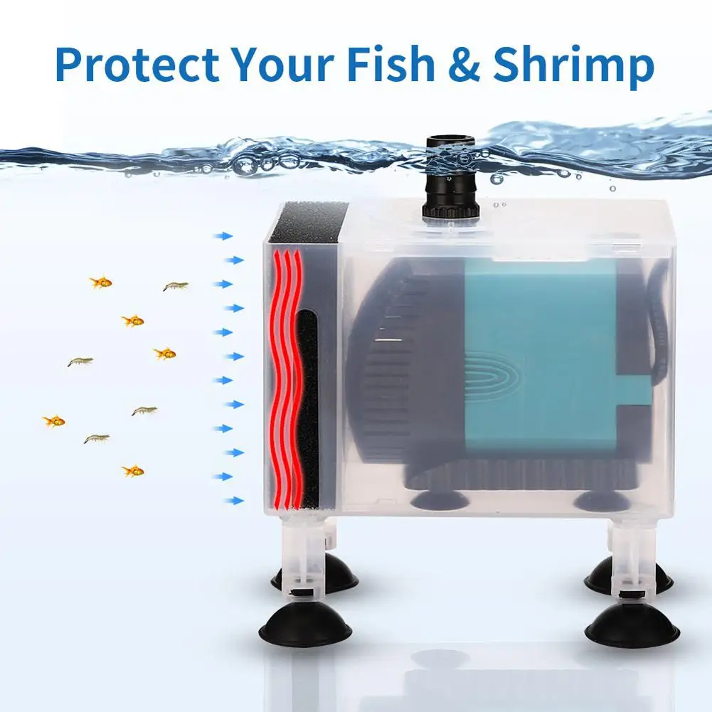 

Fish Tank Water Pump Protection Box Increase Height Filter Acrylic Box Sand Prevention Shock Absorption For Aquarium