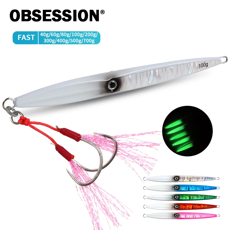 

OBSESSION 40g-300g Offshore Jigging Lure Metal Sinking Jigs Saltwater Carp Pike peche Jig Spinner Crankbait Ocean Fishing Baits