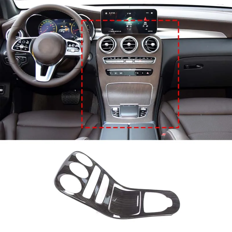 Для Mercedes Benz C CLASS W205 GLC X253 2015-2019 Черное деревянное зерно внутренняя центральная