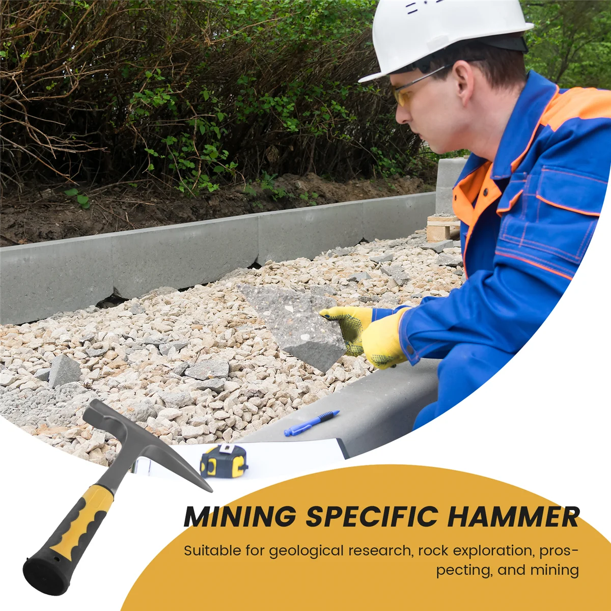 Геологический молоток для исследования заостренный минералов геологический