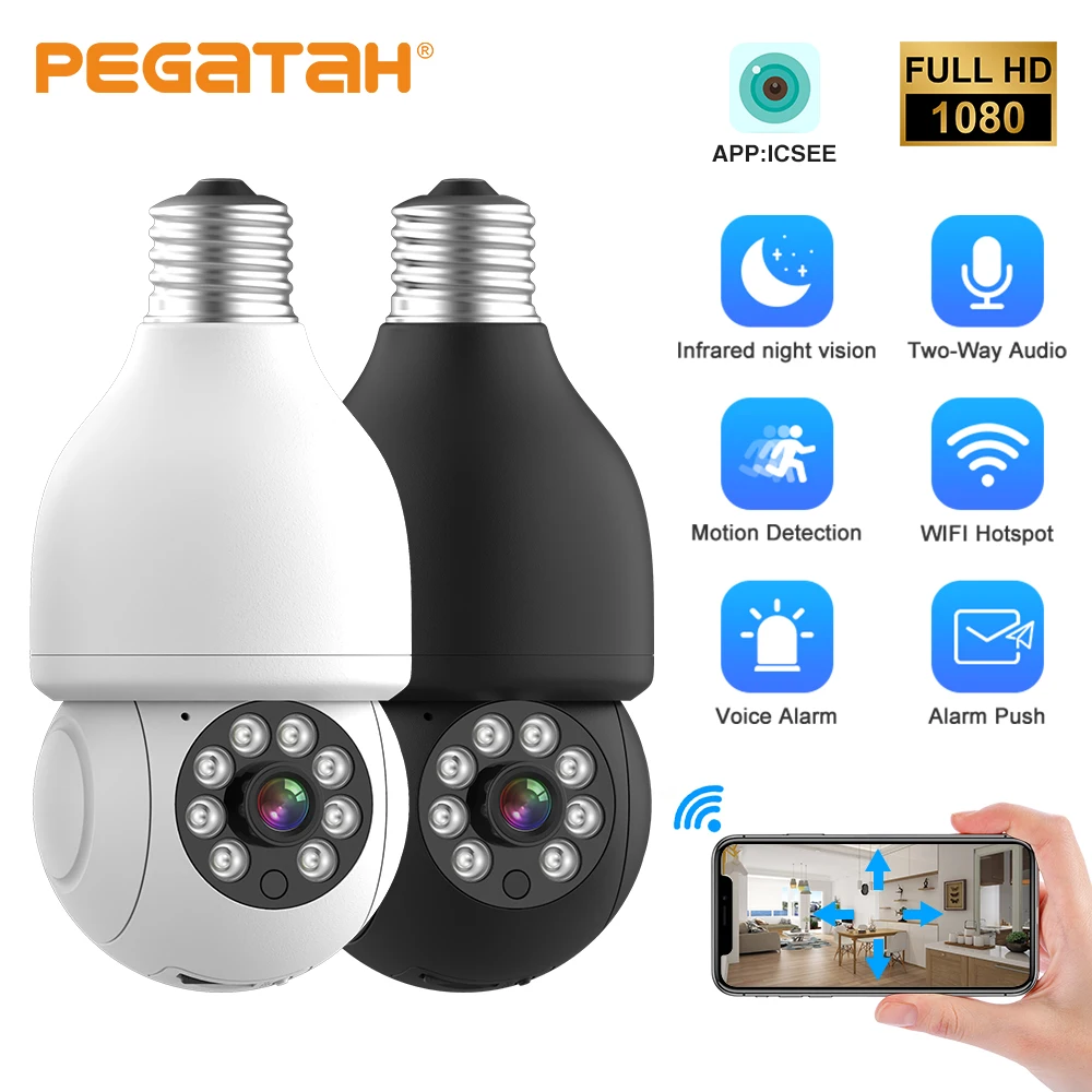 

IP-камера видеонаблюдения, 1080P, Wi-Fi, PTZ, 360 °
