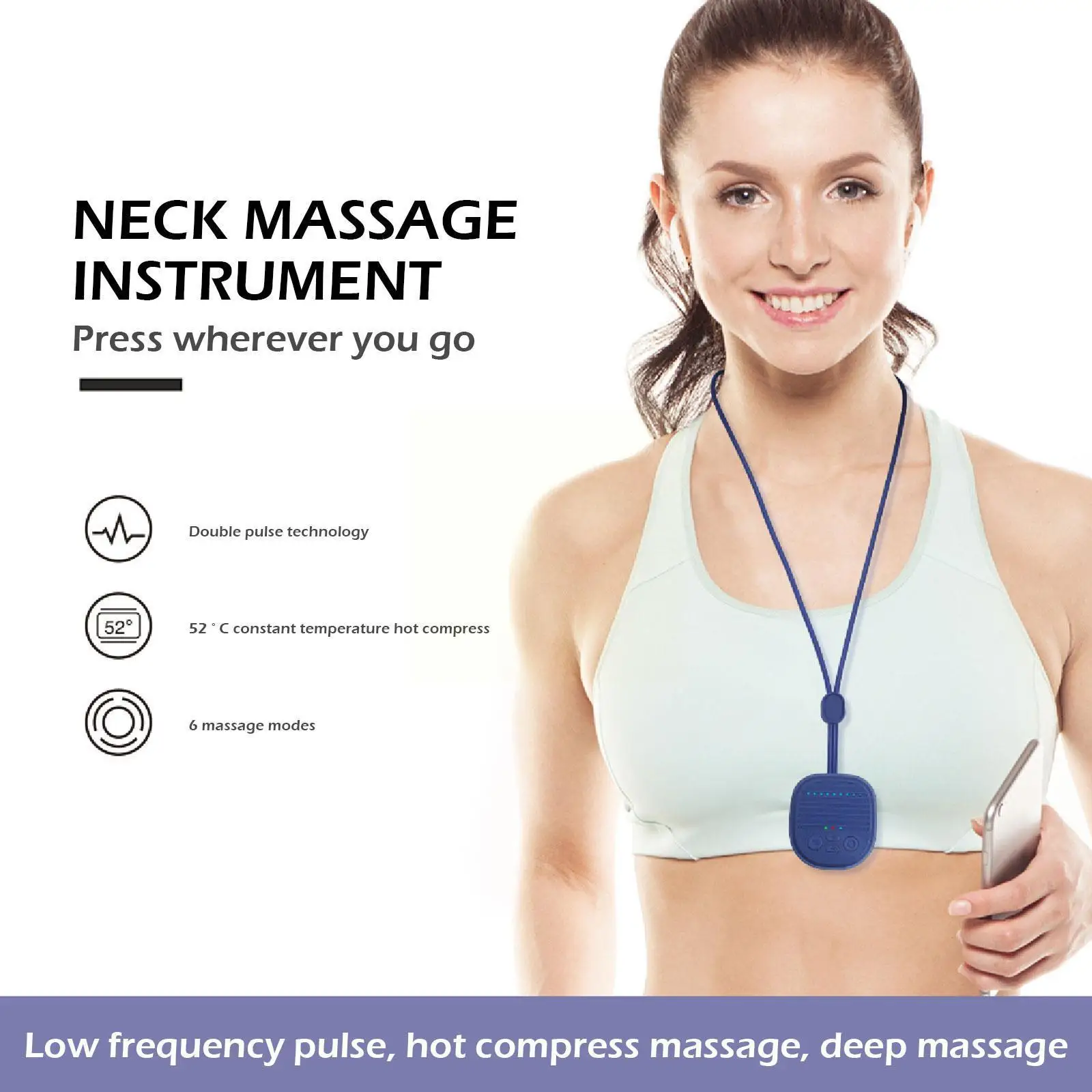 

Умный подвесной шейный брикет с горячим массажем EMS компрессионный Электрический мини портативный подвесной расслабляющий боль в шее E5X8