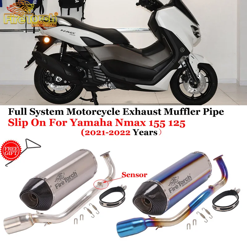 

Slip On For Yamaha Nmax 155 125 NMAX155 NMAX125 2021 - 2022 Full Systems Motorcycle Exhaust Escape Fornt Link Pipe Muffler Moto