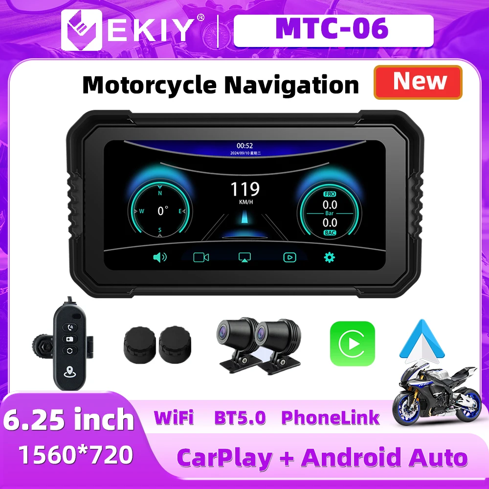 EKIY 6 25-дюймовый видеорегистратор беспроводной Carplay и Android автоаксессуары для