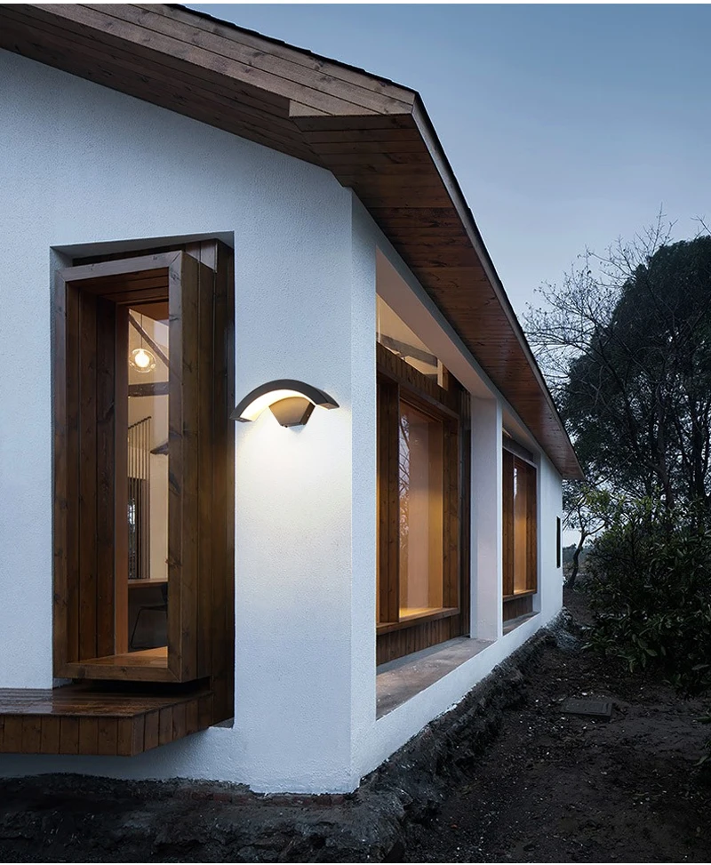 

Moden waterproof outdoor wall lamp18W 24W 30W 36W Garden porch frontdoor black white aluminum lamp body