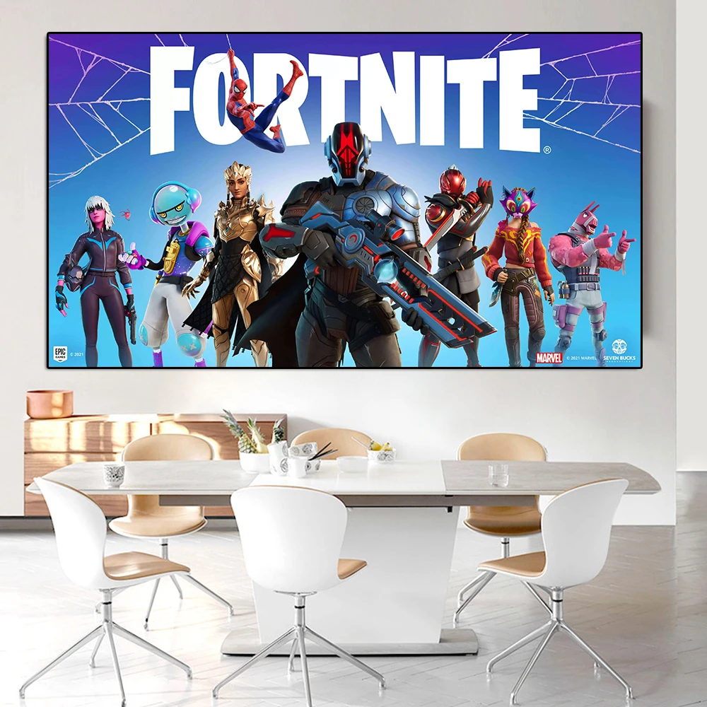 

Marvel Superhero Fortnite Game Poster And Print Avengers Spiderman Canvas Painting Disney Wall Art Living Room Home Decoration