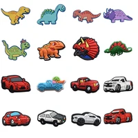1pcs dinosaur car shoe charms decorations fits for crocs boys girls kids women teens christmas gifts birthday party favors pins