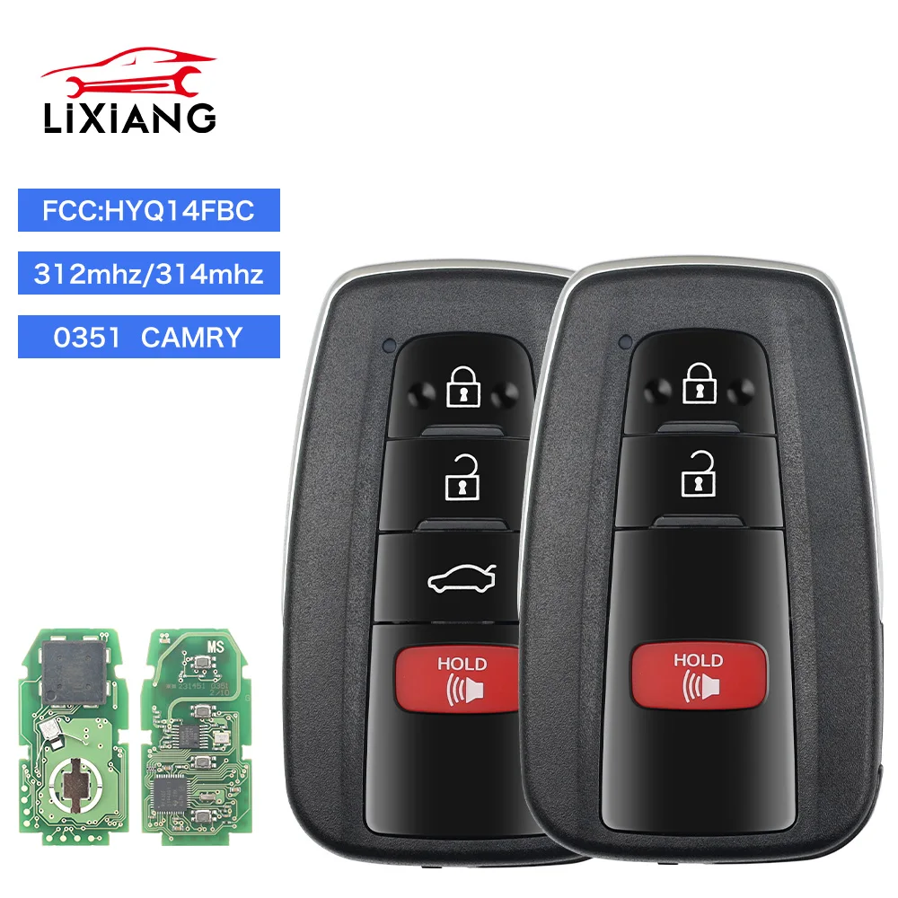 

LIXIANG Keyless Go Smart Remote Car Key 312/314 МГц P4A9 Чип для Toyota Camry 2018-2021 FCC ID: HYQ14FBC 0351 Артикул: 89904-06220