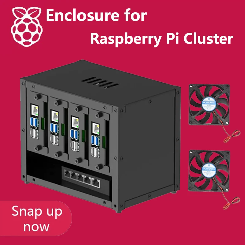 Модернизированный полный корпус UCTRONICS для Кластера Raspberry Pi с 4 съемными