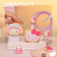 20w kawaii sanrios cute kitty my melody cinnamoroll cartoon anime iphone charging cable protective case toys for girls gift