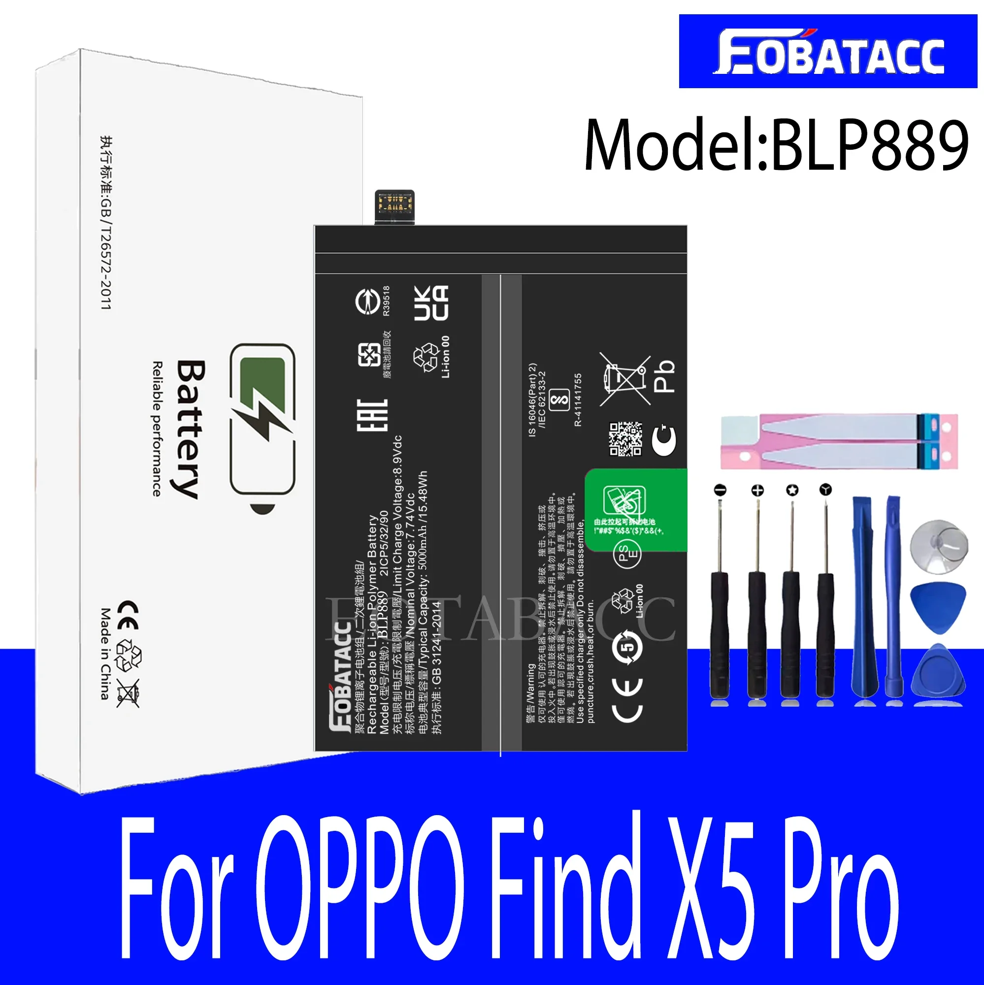 EOTABACC 100% Новый оригинальный аккумулятор BLP889 для OPPOFind X5 Pro Аккумулятор +