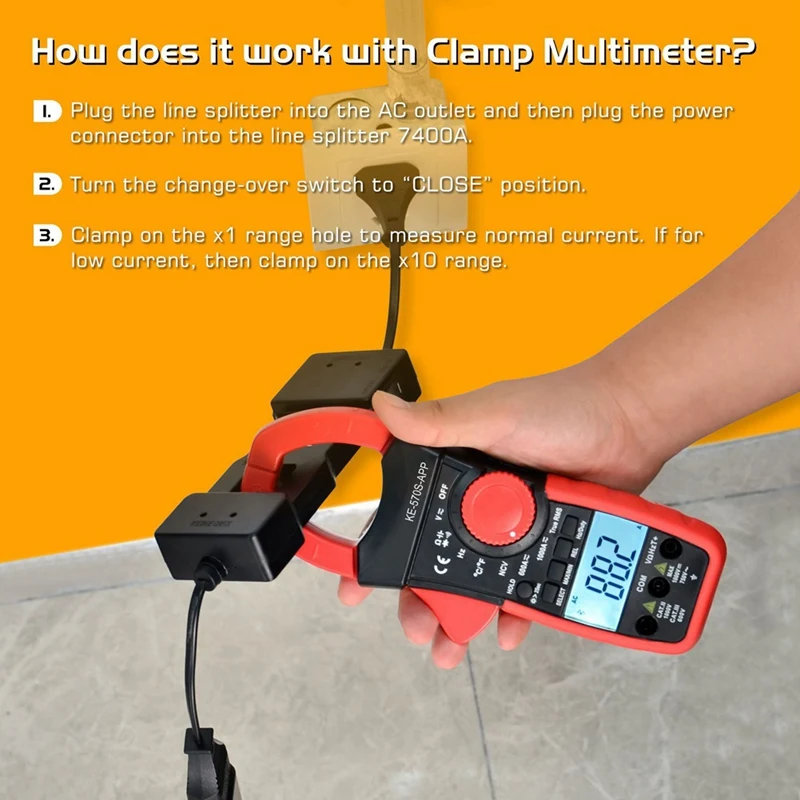 Линейный сплиттер 7400A для клещевого амперметра или мультиметра значение тока