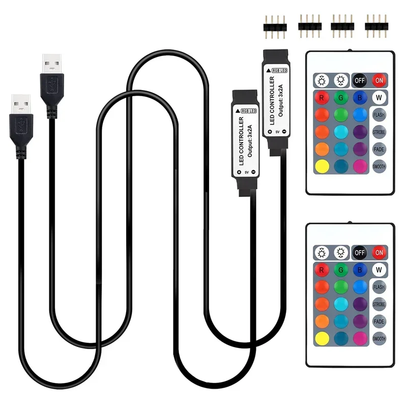 USB флэш-контроллер флэш-лампа 5 В флэш-Пульт с 24 флэш-лампами для 5050 3528 RGB