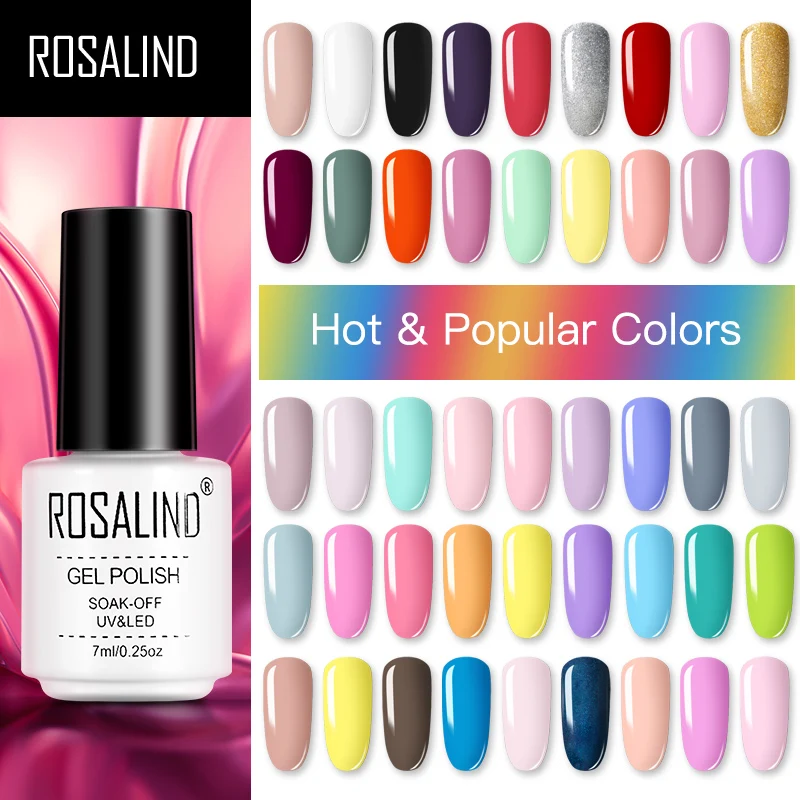 

ROSALIND Gel Varnish Set For Manicure Hybrid Nail Art Top Coat Primer