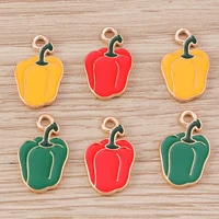 10pcs 11x17mm cute enamel bell pepper charms pendants for jewelry making women drop earrings necklaces diy crafts accessories