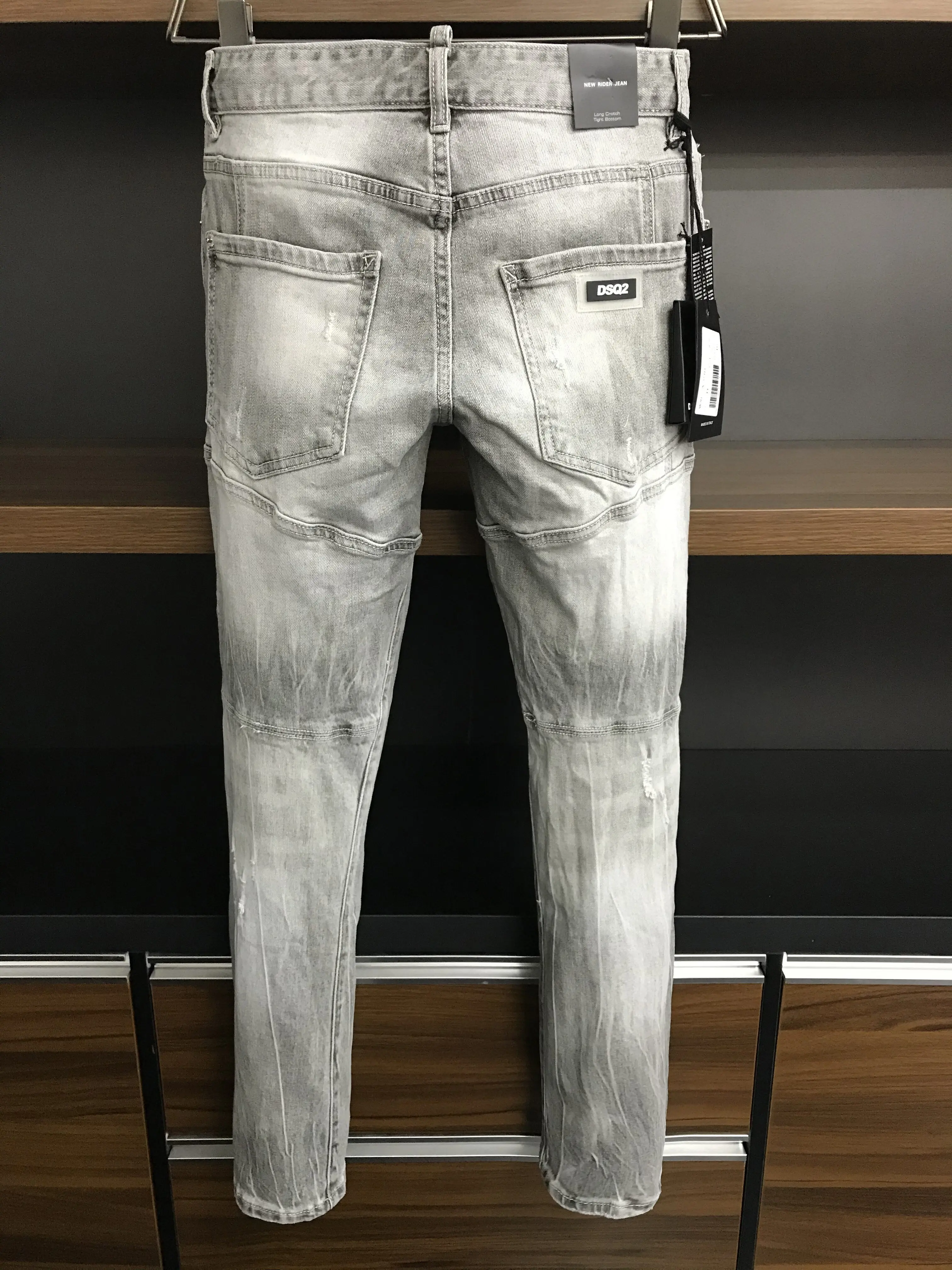 New Dsquared2 Splatter Print Jeans D2 Couple Embroidered Hole Patch Jeans Boyfriend Gift Distressed Streetwear Size 44-54 A398