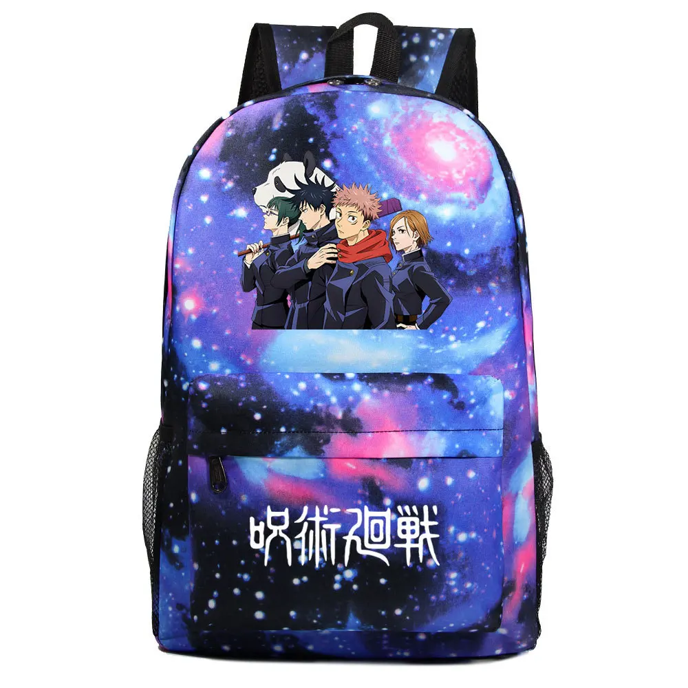 

Anime Jujutsu Kaisen Canvas Knapsack Schoolbag Teenager Starry Sky Packsack Casual Zip Backpack Unisex Student Travel Laptop Bag