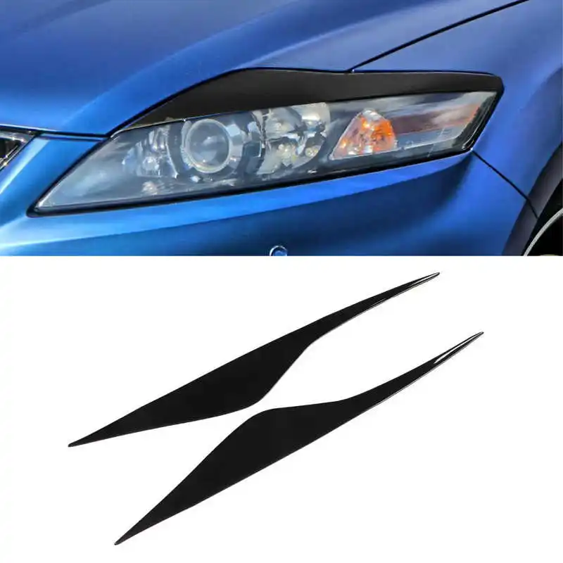

2pcs Car Headlight Eyebrow Trim Waterproof Headlamp Eyelid Replacement for Ford Mondeo MK4 2007‑2013